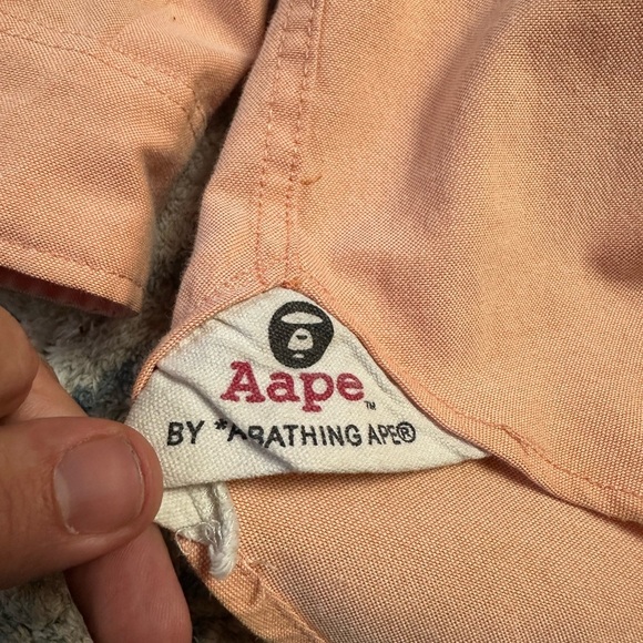 Aape Peach Button-up Shirt Medium - Picture 6 of 7